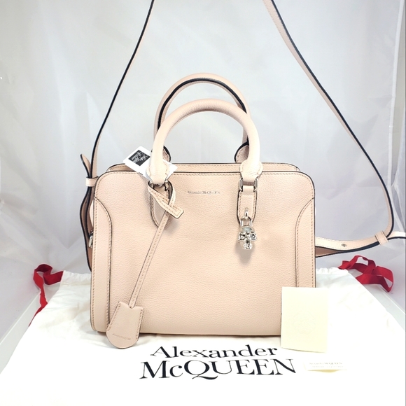 Alexander McQueen Handbags - NWT$1295 Alexander McQueen Small Pebbled Leather Padlock Satchel Crossbody Bag